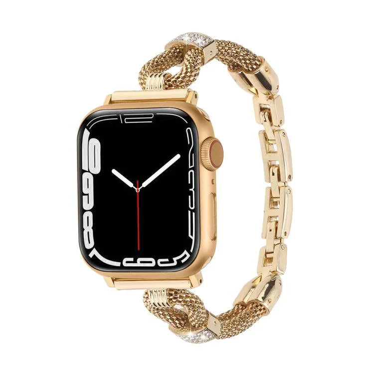 銅チェーンダイヤモンドメタルウォッチバンド、Apple Watch 46mm / 49mm / 45mm / 44mm用、Apple Watch 42mm / 41mm / 40mm / 38mm用
