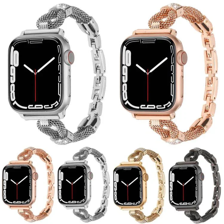 銅チェーンダイヤモンドメタルウォッチバンド、Apple Watch 46mm / 49mm / 45mm / 44mm用、Apple Watch 42mm / 41mm / 40mm / 38mm用
