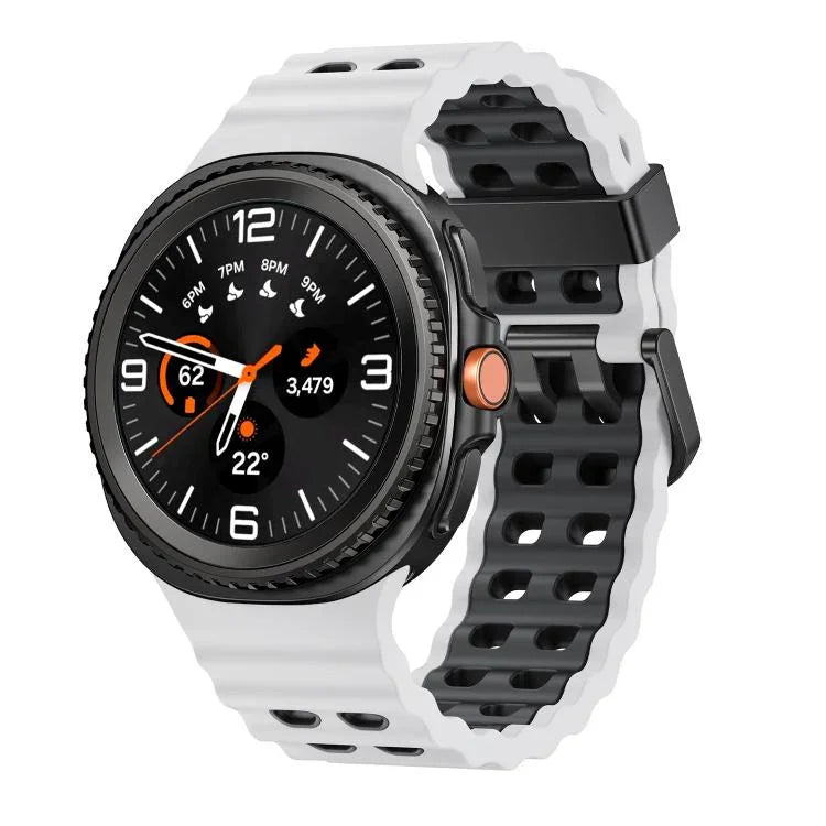 オーシャンスタイル クイックリリースバックル ツートンカラーシリコンウォッチバンド、Samsung Galaxy Watch8 / Watch8 Classic用