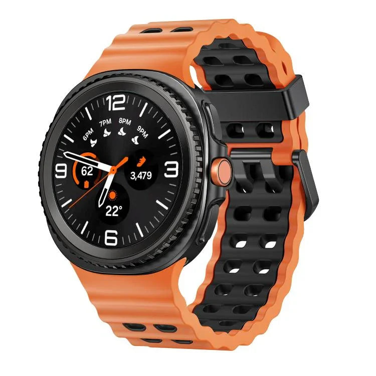 オーシャンスタイル クイックリリースバックル ツートンカラーシリコンウォッチバンド、Samsung Galaxy Watch8 / Watch8 Classic用