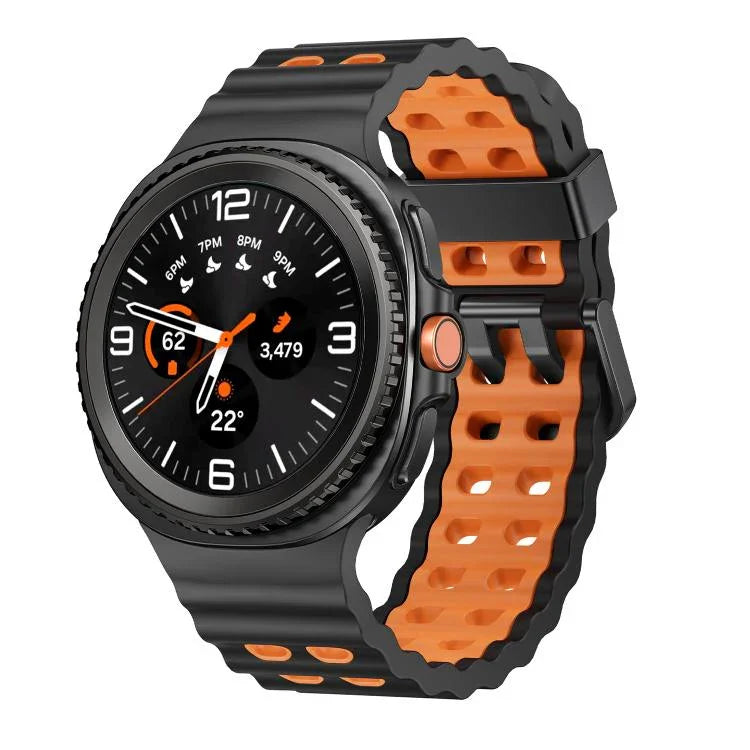 オーシャンスタイル クイックリリースバックル ツートンカラーシリコンウォッチバンド、Samsung Galaxy Watch8 / Watch8 Classic用