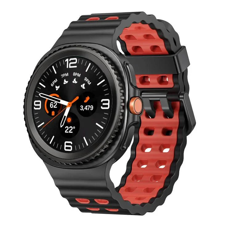 オーシャンスタイル クイックリリースバックル ツートンカラーシリコンウォッチバンド、Samsung Galaxy Watch8 / Watch8 Classic用