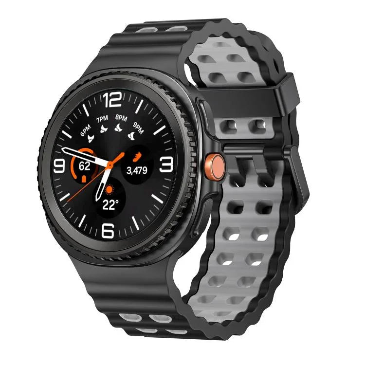 オーシャンスタイル クイックリリースバックル ツートンカラーシリコンウォッチバンド、Samsung Galaxy Watch8 / Watch8 Classic用