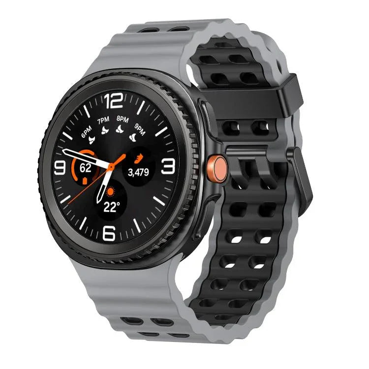 オーシャンスタイル クイックリリースバックル ツートンカラーシリコンウォッチバンド、Samsung Galaxy Watch8 / Watch8 Classic用