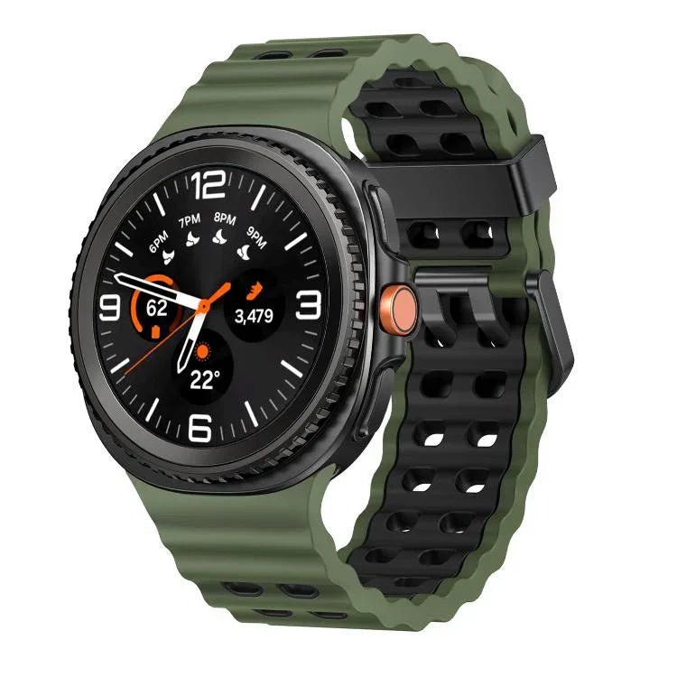 オーシャンスタイル クイックリリースバックル ツートンカラーシリコンウォッチバンド、Samsung Galaxy Watch8 / Watch8 Classic用
