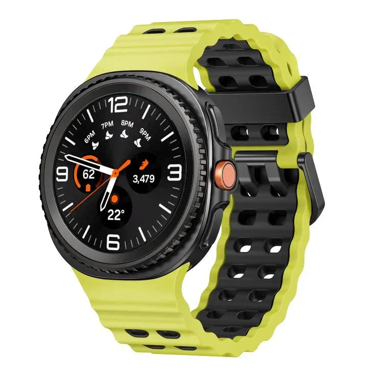 オーシャンスタイル クイックリリースバックル ツートンカラーシリコンウォッチバンド、Samsung Galaxy Watch8 / Watch8 Classic用