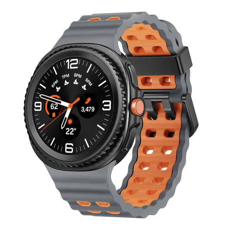 オーシャンスタイル クイックリリースバックル ツートンカラーシリコンウォッチバンド、Samsung Galaxy Watch8 / Watch8 Classic用