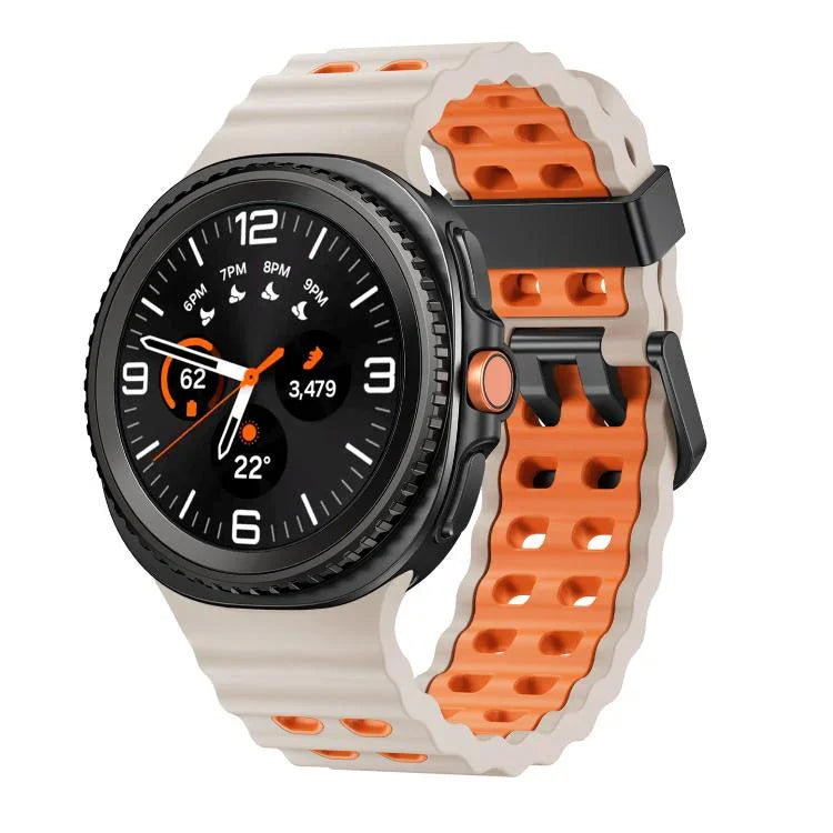 オーシャンスタイル クイックリリースバックル ツートンカラーシリコンウォッチバンド、Samsung Galaxy Watch8 / Watch8 Classic用