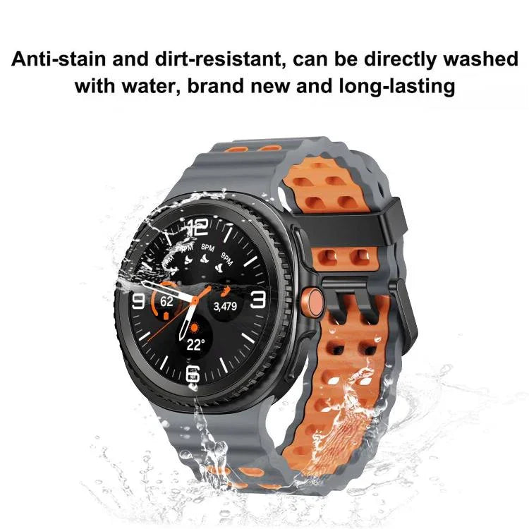 オーシャンスタイル クイックリリースバックル ツートンカラーシリコンウォッチバンド、Samsung Galaxy Watch8 / Watch8 Classic用