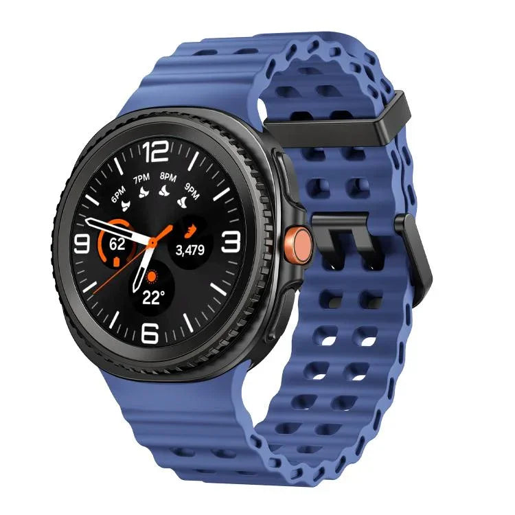 オーシャンスタイル クイックリリースバックル 無地シリコンウォッチバンド、Samsung Galaxy Watch8 / Watch8 Classic用