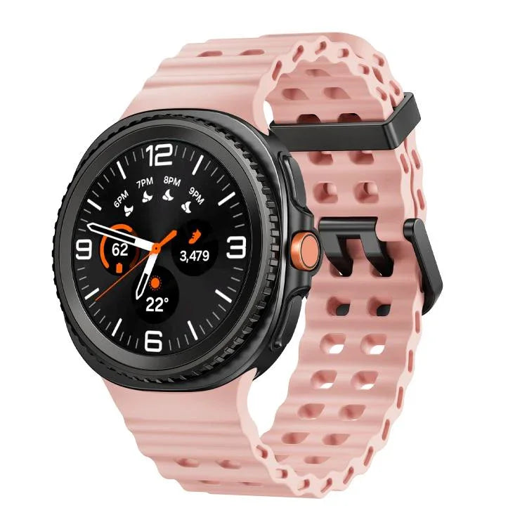 オーシャンスタイル クイックリリースバックル 無地シリコンウォッチバンド、Samsung Galaxy Watch8 / Watch8 Classic用