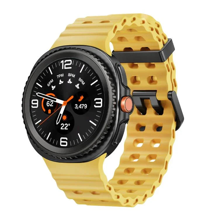 オーシャンスタイル クイックリリースバックル 無地シリコンウォッチバンド、Samsung Galaxy Watch8 / Watch8 Classic用