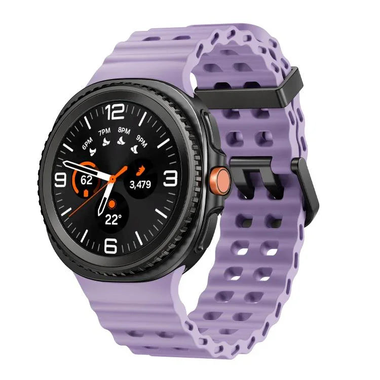 オーシャンスタイル クイックリリースバックル 無地シリコンウォッチバンド、Samsung Galaxy Watch8 / Watch8 Classic用