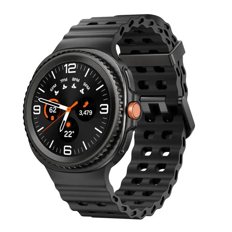 オーシャンスタイル クイックリリースバックル 無地シリコンウォッチバンド、Samsung Galaxy Watch8 / Watch8 Classic用