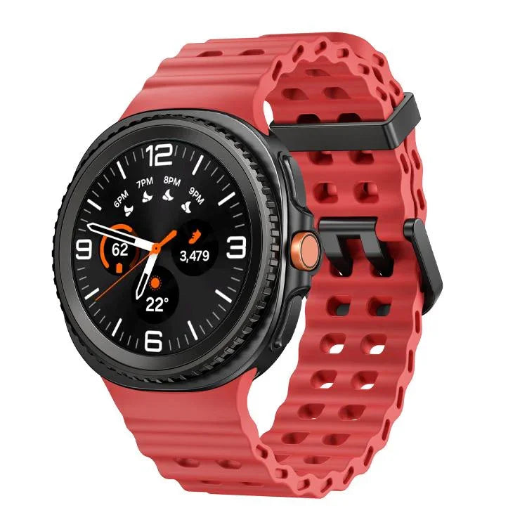 オーシャンスタイル クイックリリースバックル 無地シリコンウォッチバンド、Samsung Galaxy Watch8 / Watch8 Classic用