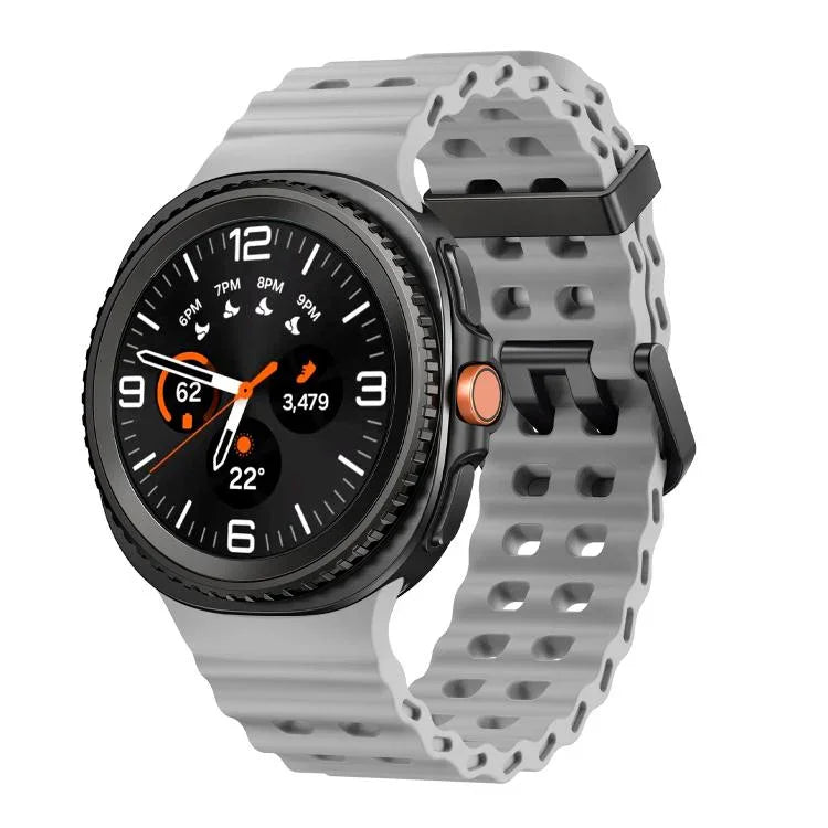 オーシャンスタイル クイックリリースバックル 無地シリコンウォッチバンド、Samsung Galaxy Watch8 / Watch8 Classic用