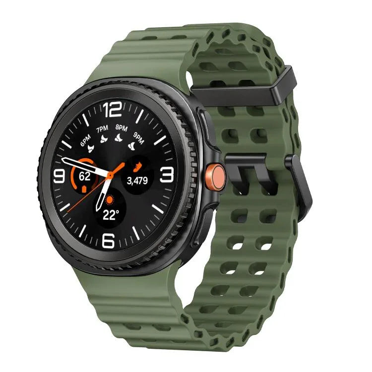 オーシャンスタイル クイックリリースバックル 無地シリコンウォッチバンド、Samsung Galaxy Watch8 / Watch8 Classic用