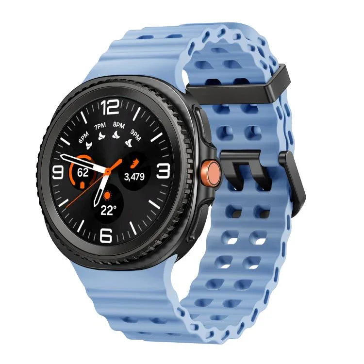 オーシャンスタイル クイックリリースバックル 無地シリコンウォッチバンド、Samsung Galaxy Watch8 / Watch8 Classic用