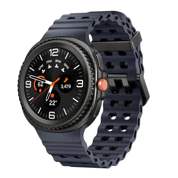 オーシャンスタイル クイックリリースバックル 無地シリコンウォッチバンド、Samsung Galaxy Watch8 / Watch8 Classic用
