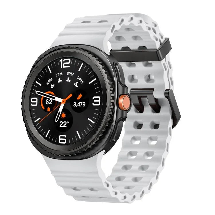 オーシャンスタイル クイックリリースバックル 無地シリコンウォッチバンド、Samsung Galaxy Watch8 / Watch8 Classic用