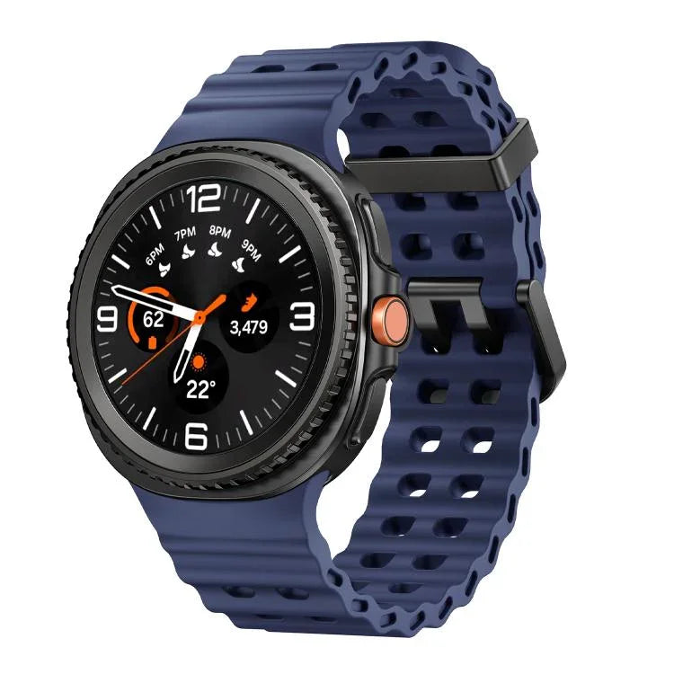 オーシャンスタイル クイックリリースバックル 無地シリコンウォッチバンド、Samsung Galaxy Watch8 / Watch8 Classic用