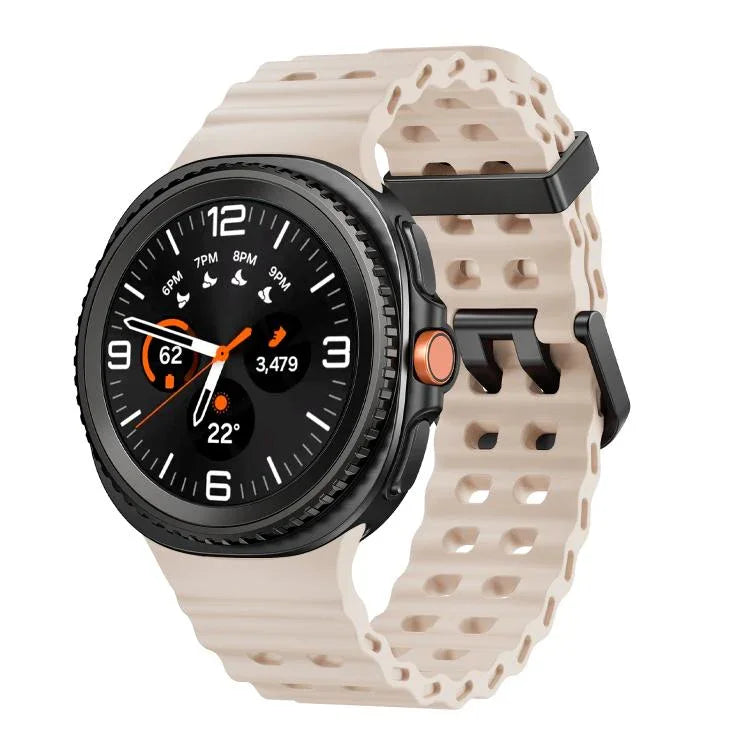 オーシャンスタイル クイックリリースバックル 無地シリコンウォッチバンド、Samsung Galaxy Watch8 / Watch8 Classic用