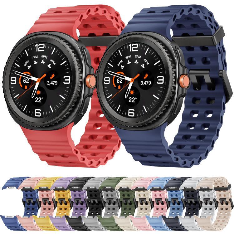 オーシャンスタイル クイックリリースバックル 無地シリコンウォッチバンド、Samsung Galaxy Watch8 / Watch8 Classic用