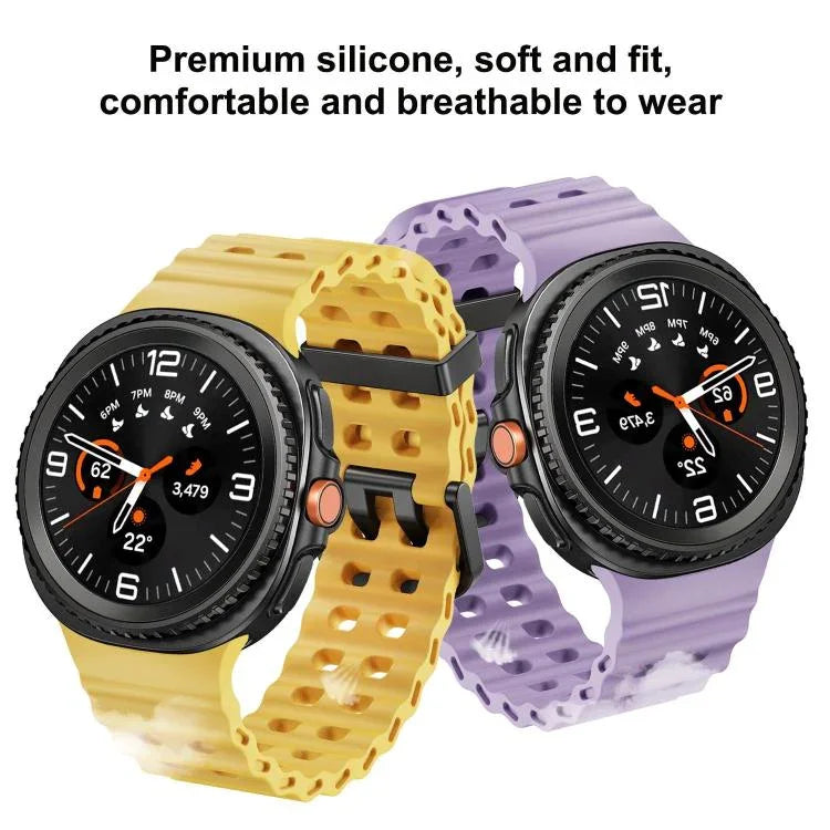 オーシャンスタイル クイックリリースバックル 無地シリコンウォッチバンド、Samsung Galaxy Watch8 / Watch8 Classic用