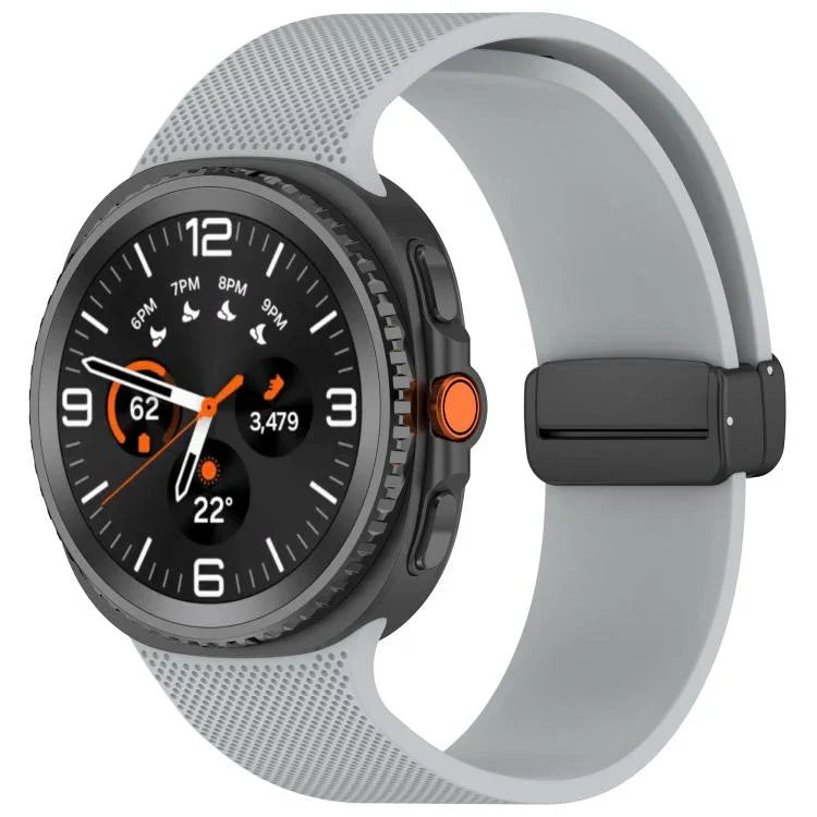 Small Plaid Texture Magnetic Buckle Silicone Watch Band, For Samsung Galaxy Watch8 / Watch8 Classic