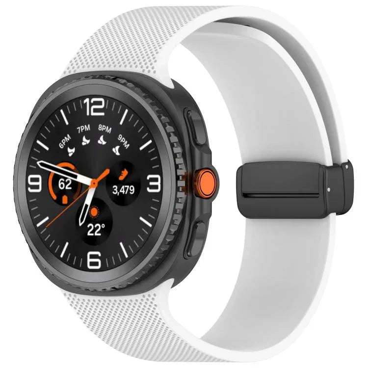 Small Plaid Texture Magnetic Buckle Silicone Watch Band, For Samsung Galaxy Watch8 / Watch8 Classic