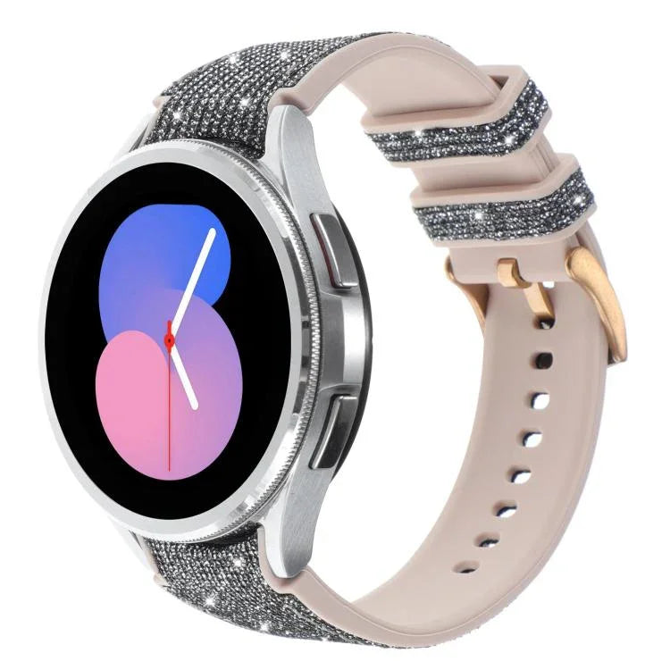 グリッターシリコンハイブリッドレザーウォッチバンド Samsung Galaxy Watch 7 40 / 44mm対応