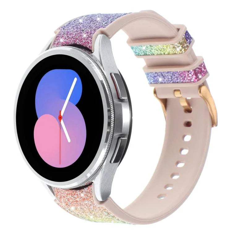 グリッターシリコンハイブリッドレザーウォッチバンド Samsung Galaxy Watch 7 40 / 44mm対応
