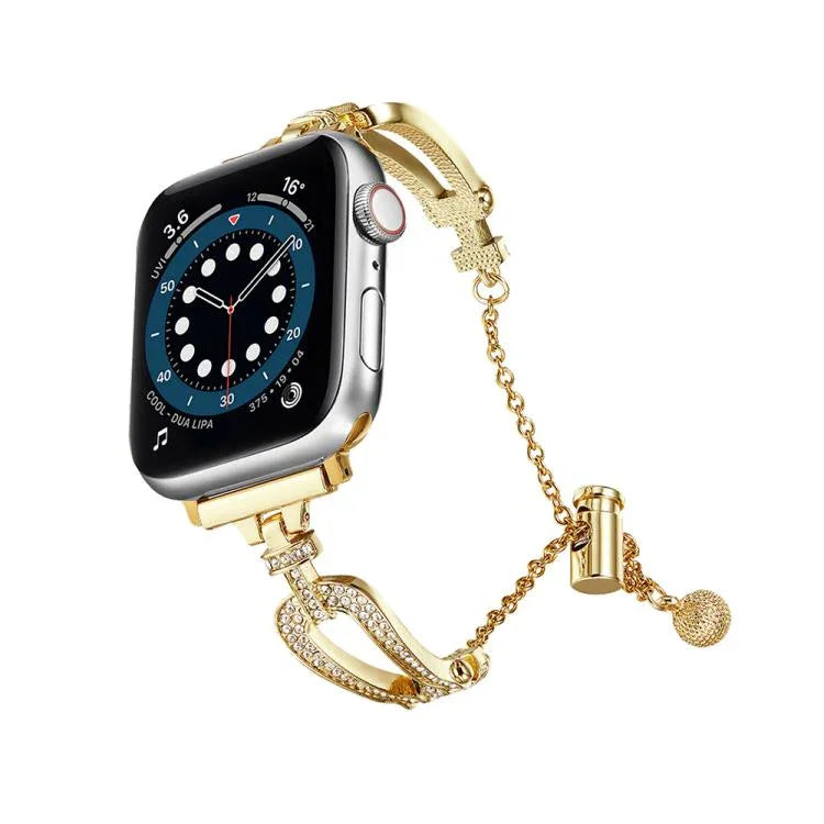 U字型ダイヤモンドブレスレット亜鉛合金ウォッチバンド、Apple Watch 46mm / 49mm / 45mm / 44mm用、Apple Watch 42mm / 41mm / 40mm / 38mm用