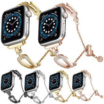 U字型ダイヤモンドブレスレット亜鉛合金ウォッチバンド、Apple Watch 46mm / 49mm / 45mm / 44mm用、Apple Watch 42mm / 41mm / 40mm / 38mm用