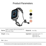 U字型ダイヤモンドブレスレット亜鉛合金ウォッチバンド、Apple Watch 46mm / 49mm / 45mm / 44mm用、Apple Watch 42mm / 41mm / 40mm / 38mm用