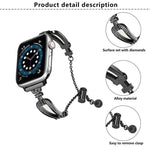 U字型ダイヤモンドブレスレット亜鉛合金ウォッチバンド、Apple Watch 46mm / 49mm / 45mm / 44mm用、Apple Watch 42mm / 41mm / 40mm / 38mm用