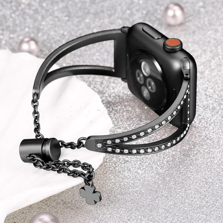 V字型ダイヤモンド亜鉛合金ウォッチバンド、Apple Watch 46mm / 49mm / 45mm / 44mm用、Apple Watch 42mm / 41mm / 40mm / 38mm用