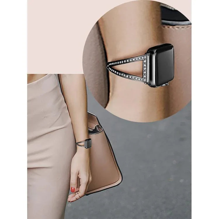 V字型ダイヤモンド亜鉛合金ウォッチバンド、Apple Watch 46mm / 49mm / 45mm / 44mm用、Apple Watch 42mm / 41mm / 40mm / 38mm用