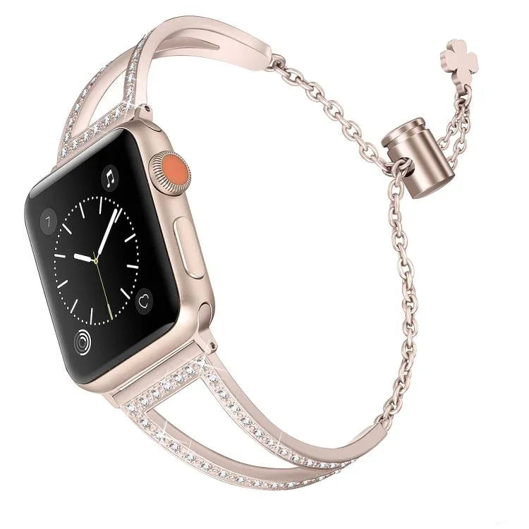 V字型ダイヤモンド亜鉛合金ウォッチバンド、Apple Watch 46mm / 49mm / 45mm / 44mm用、Apple Watch 42mm / 41mm / 40mm / 38mm用