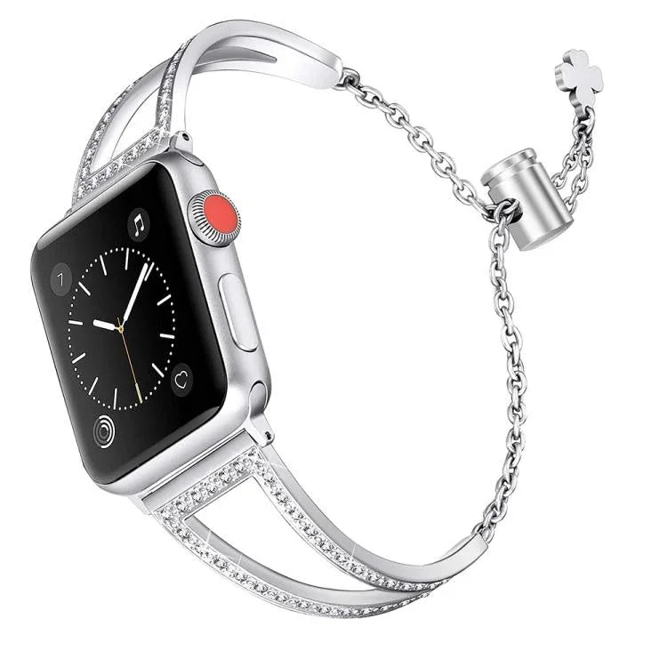 V字型ダイヤモンド亜鉛合金ウォッチバンド、Apple Watch 46mm / 49mm / 45mm / 44mm用、Apple Watch 42mm / 41mm / 40mm / 38mm用
