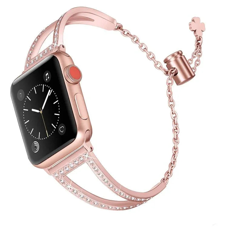 V字型ダイヤモンド亜鉛合金ウォッチバンド、Apple Watch 46mm / 49mm / 45mm / 44mm用、Apple Watch 42mm / 41mm / 40mm / 38mm用