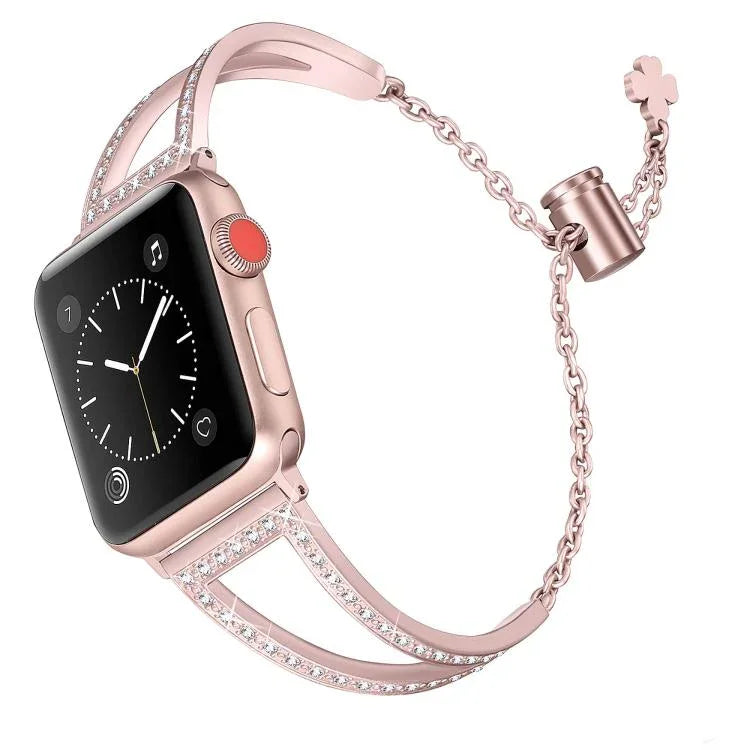 V字型ダイヤモンド亜鉛合金ウォッチバンド、Apple Watch 46mm / 49mm / 45mm / 44mm用、Apple Watch 42mm / 41mm / 40mm / 38mm用