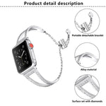 V字型ダイヤモンド亜鉛合金ウォッチバンド、Apple Watch 46mm / 49mm / 45mm / 44mm用、Apple Watch 42mm / 41mm / 40mm / 38mm用