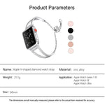 V字型ダイヤモンド亜鉛合金ウォッチバンド、Apple Watch 46mm / 49mm / 45mm / 44mm用、Apple Watch 42mm / 41mm / 40mm / 38mm用