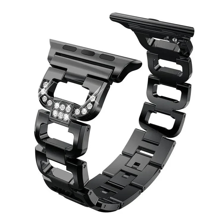 スクエアダイヤモンド亜鉛合金ウォッチバンド、Apple Watch 46mm / 49mm / 45mm / 44mm用、Apple Watch 42mm / 41mm / 40mm / 38mm用