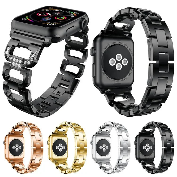 スクエアダイヤモンド亜鉛合金ウォッチバンド、Apple Watch 46mm / 49mm / 45mm / 44mm用、Apple Watch 42mm / 41mm / 40mm / 38mm用