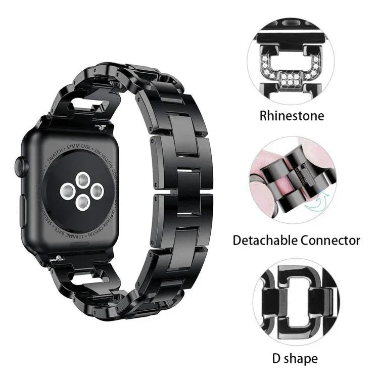 スクエアダイヤモンド亜鉛合金ウォッチバンド、Apple Watch 46mm / 49mm / 45mm / 44mm用、Apple Watch 42mm / 41mm / 40mm / 38mm用