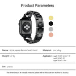スクエアダイヤモンド亜鉛合金ウォッチバンド、Apple Watch 46mm / 49mm / 45mm / 44mm用、Apple Watch 42mm / 41mm / 40mm / 38mm用