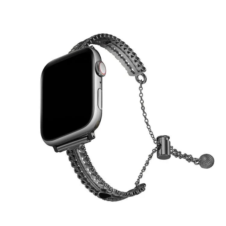ホワイトストーンラブブレスレット亜鉛合金ウォッチバンド、Apple Watch 46mm / 49mm / 45mm / 44mm用、Apple Watch 42mm / 41mm / 40mm / 38mm用
