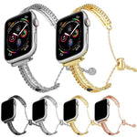 ホワイトストーンラブブレスレット亜鉛合金ウォッチバンド、Apple Watch 46mm / 49mm / 45mm / 44mm用、Apple Watch 42mm / 41mm / 40mm / 38mm用